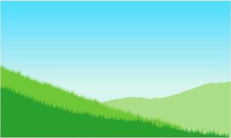 grass field, grass land, grass hills and sky background vector