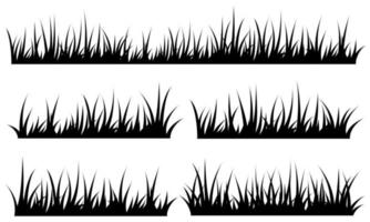 grass silhouette isolated on white background vector
