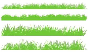 green grass border, grass edge vector set