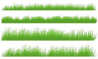 grass edge border, grass banner set vector drawing