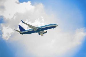 Airplane in the sky and cloud photo