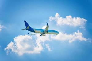 Airplane in the sky and cloud photo