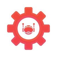 robot gear gradient logo design template icon vector