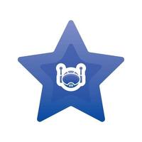 robot star gradient logo design template icon vector