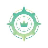 compass crown gradient logo design template icon vector