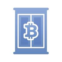 icono de plantilla moderna de diseño de logotipo degradado de armario de bitcoin vector