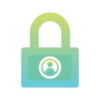 lock profile gradient logo design modern template icon vector