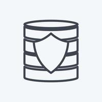 Icon Secured Backup. suitable for data analytics symbol. line style. simple design editable. design template vector. simple symbol illustration vector