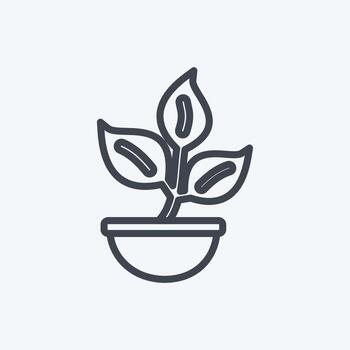 planta de icono. adecuado para el símbolo de primavera. estilo de línea diseño simple editable. vector de plantilla de diseño. ilustración de símbolo simple