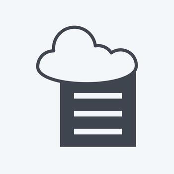 Icon Cloud Reporting. suitable for data analytics symbol. glyph style. simple design editable. design template vector. simple symbol illustration vector