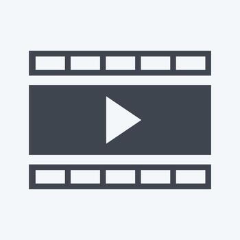 Icon Video and Animation. suitable for IT Services symbol. glyph style. simple design editable. design template vector. simple symbol illustration vector