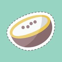 Sticker line cut Coconut. suitable for Fruits and Vegetables symbol. simple design editable. design template vector. simple symbol illustration vector