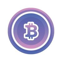 bitcoin coin gradient logo design template icon vector