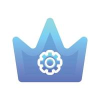 gear crown gradient logo design template icon vector