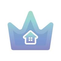 home crown gradient logo design template icon vector