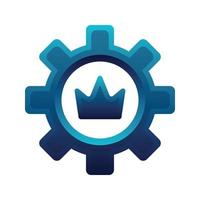 gear crown gradient logo design template icon vector