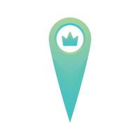 crown location gradient logo design template icon vector