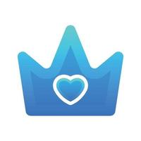 love crown gradient logo design template icon
