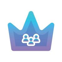 community crown gradient logo design template icon vector