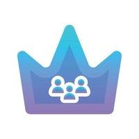 community crown gradient logo design template icon vector