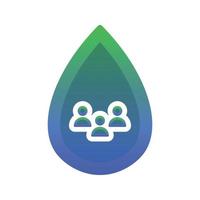 icono de plantilla de diseño de logotipo de gradiente de agua comunitaria vector