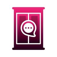 chat cupboard gradient logo design modern template icon vector