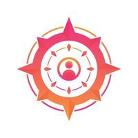 profile compass gradient logo design template icon vector