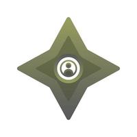 perfil shuriken degradado logotipo diseño moderno plantilla icono vector