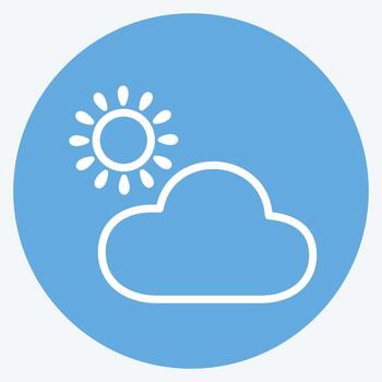 Icon Cloudy Weather. suitable for Spring symbol. blue eyes style. simple design editable. design template vector. simple symbol illustration vector