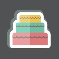 Sticker Wedding Cake. suitable for Wedding symbol. simple design editable. design template vector. simple symbol illustration vector