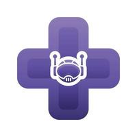 icono de plantilla de diseño de logotipo degradado médico robot vector