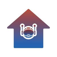 robot home gradient logo design template icon vector