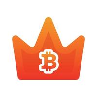 bitcoin crown gradient logo design template icon