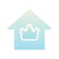 home crown gradient logo design template icon