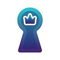 crown keyhole gradient logo design template icon vector