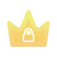 crown lock gradient logo design template icon vector