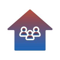 community home gradient logo design template icon vector