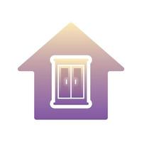 home cupboard gradient logo design modern template icon vector
