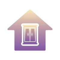 home cupboard gradient logo design modern template icon vector