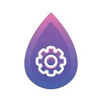 icono de plantilla de diseño de logotipo de degradado de agua de engranaje vector