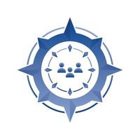 community compass gradient logo design template icon vector