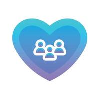 community love gradient logo design template icon vector