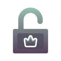 crown padlock gradient logo design template icon vector