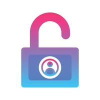 padlock profile gradient logo design modern template icon vector