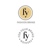 logotipo de monogram fy para la marca de belleza y moda vector