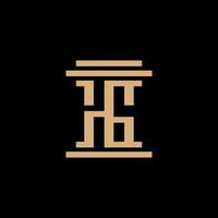 monogram HG with pillar shape. elegant color on the black backround. suitable for professional business company. vector