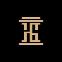 monogram HG with pillar shape. elegant color on the black backround. suitable for professional business company. vector