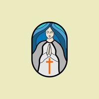 Vector el emblema del logo de la Virgen María. adecuado para la iglesia y la religión empresa