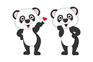 lindo gráfico de dibujos animados de animales panda vector