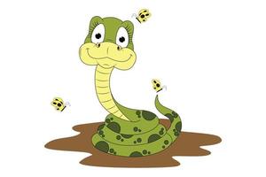 lindo gráfico de dibujos animados de animales de serpiente vector